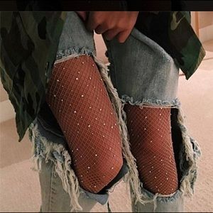 Sexy women s glitter fishnet tights